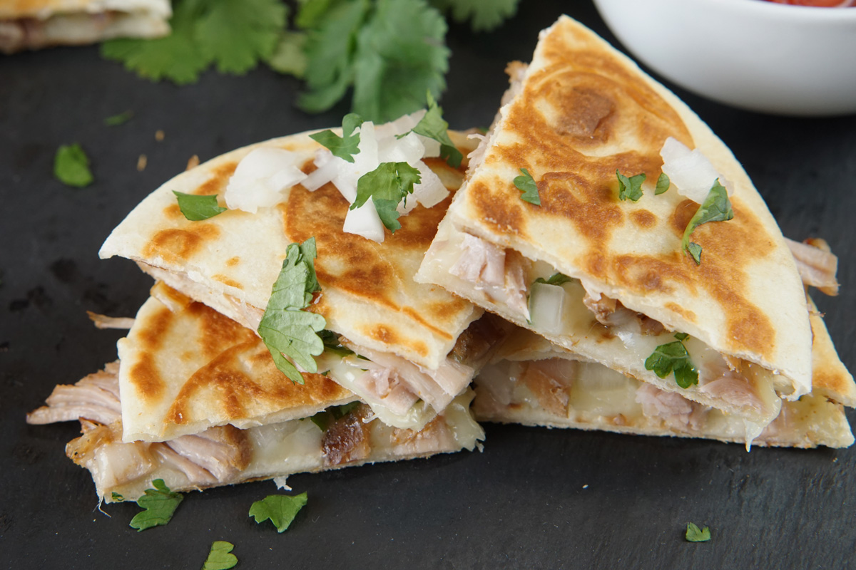 Mini carnitas quesadilla