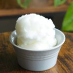 Lemon sorbet in a dish