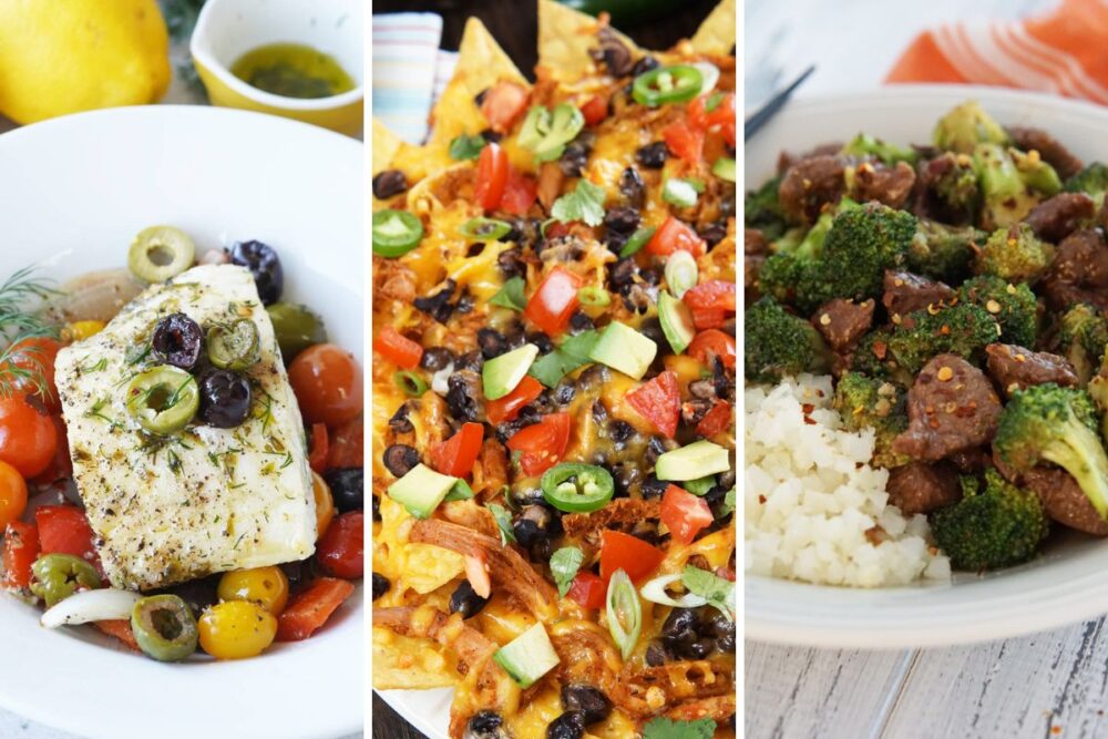 Mediterranean cod, sheet pan nachos, and beef and broccoli