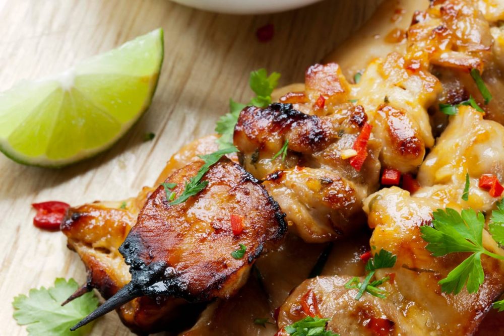 Pad Thai chicken skewers