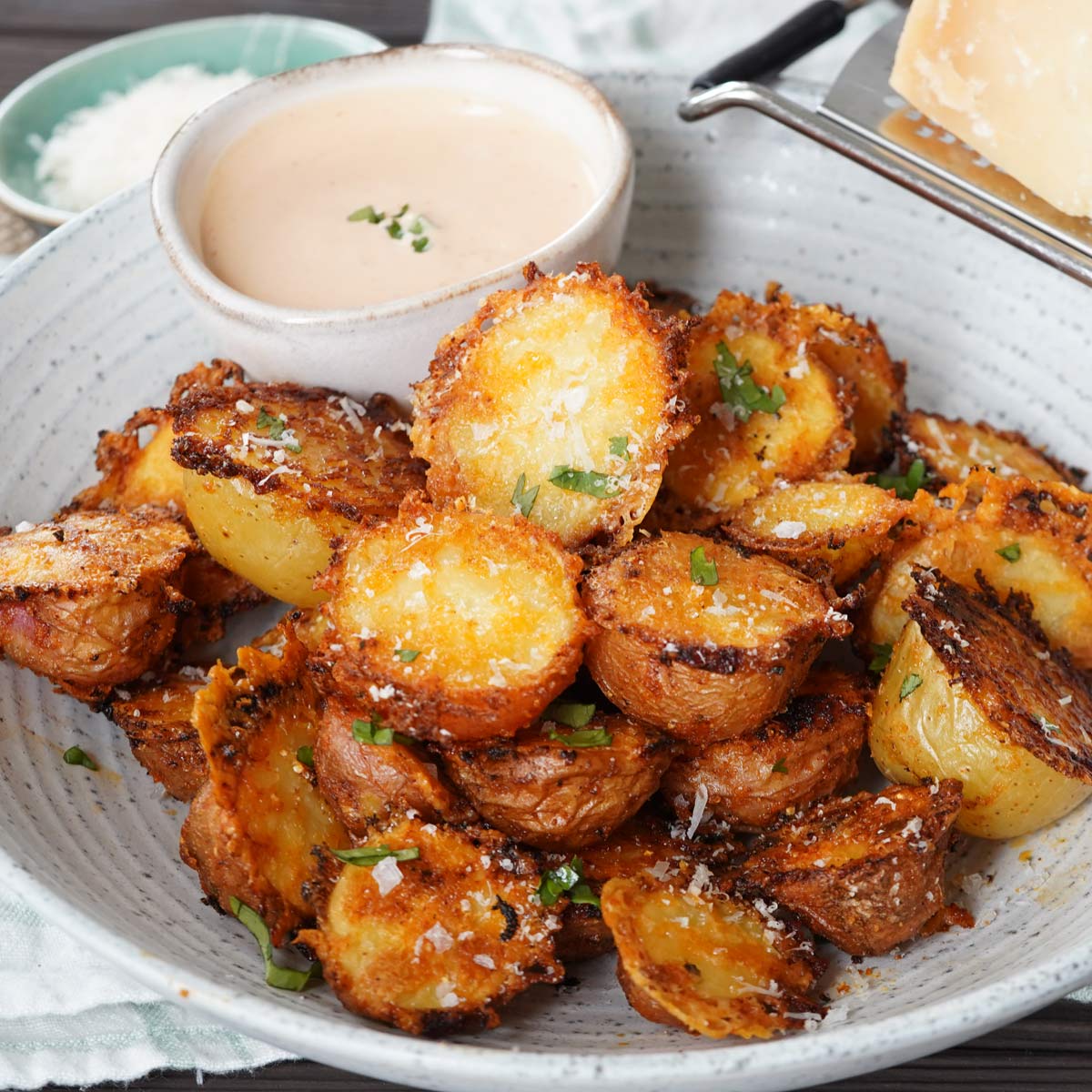 Crispy Parmesan Roasted Potatoes - A Food Lover's Kitchen