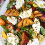 peach and burrata salad