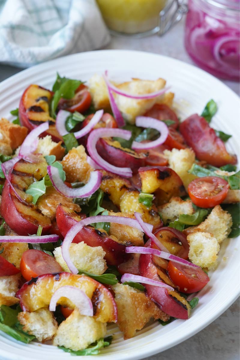 peach panzanella salad