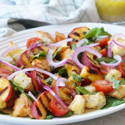 peach panzanella salad