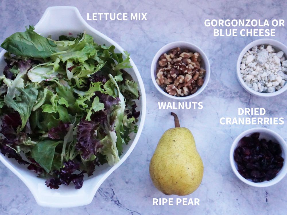 pear and gorgonzola salad ingredients