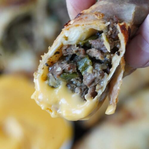 Philly cheesesteak eggrolls