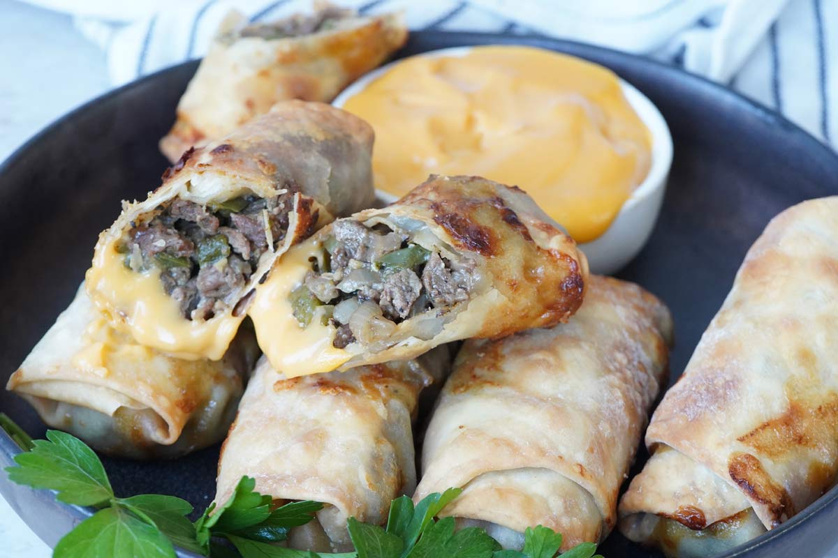 Philly cheesesteak eggrolls