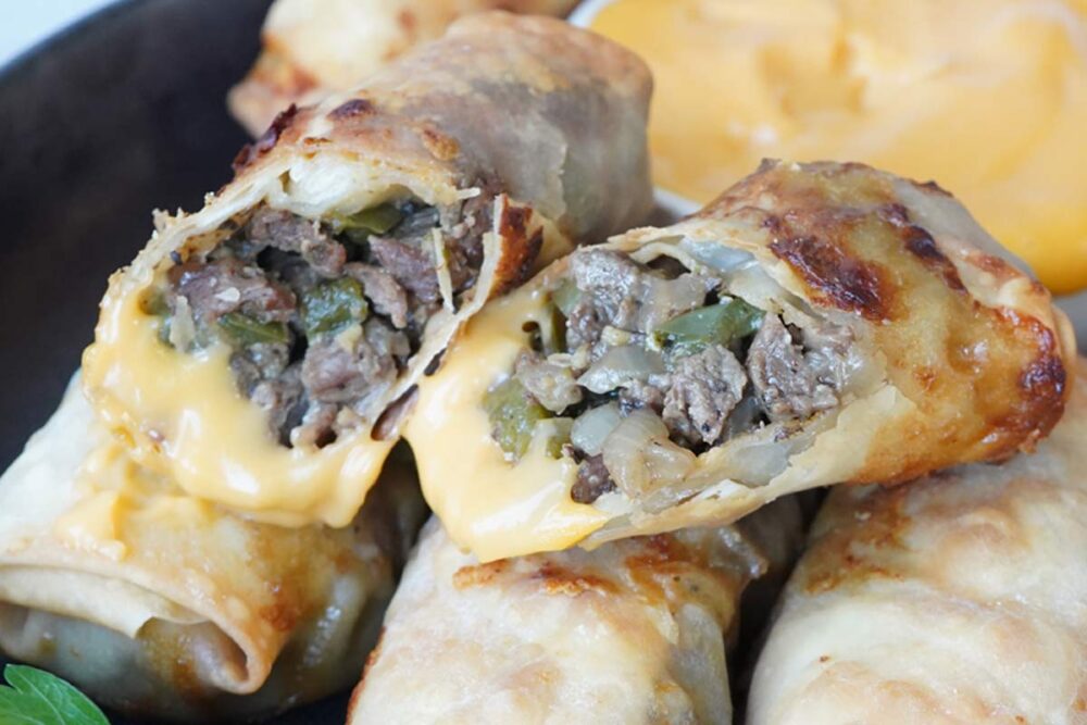 Philly cheesesteak eggrolls