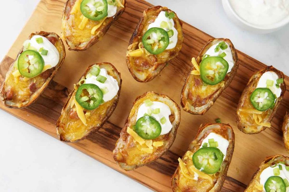 potato skin chili boats
