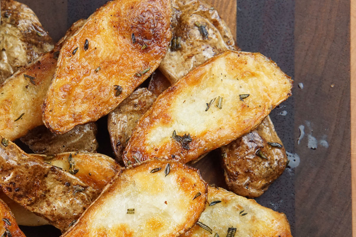 Crispy potato skin dippers