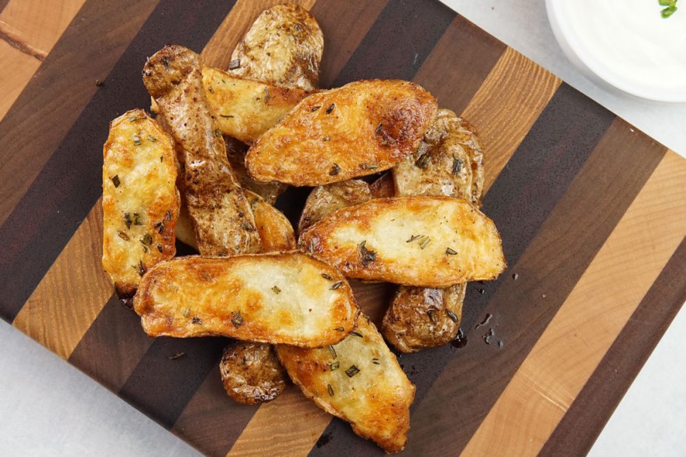Crispy potato skin dippers