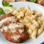 pretzel crusted chicken & French onion mac & cheese