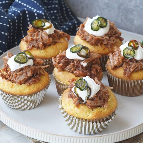 Pulled pork cornbread muffins