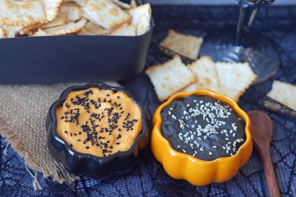 Halloween hummus - 2 ways