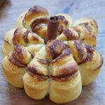 Pumpkin shaped cinnamon roll