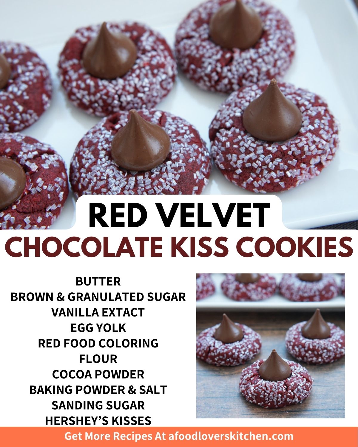 Red Velvet Chocolate Kiss Cookies A Food Lover's Kitchen