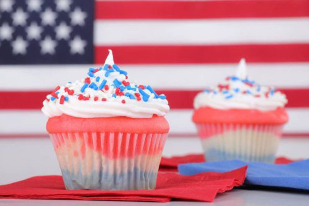 Red, white, and blue cupcakes