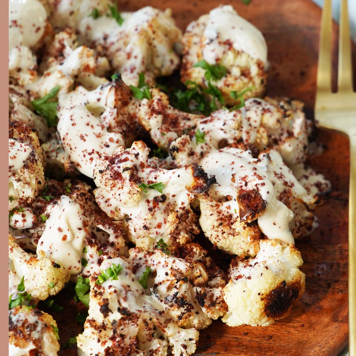 Roasted Cauliflower with Tahini & Sumac - A Food Lover's Kitchen