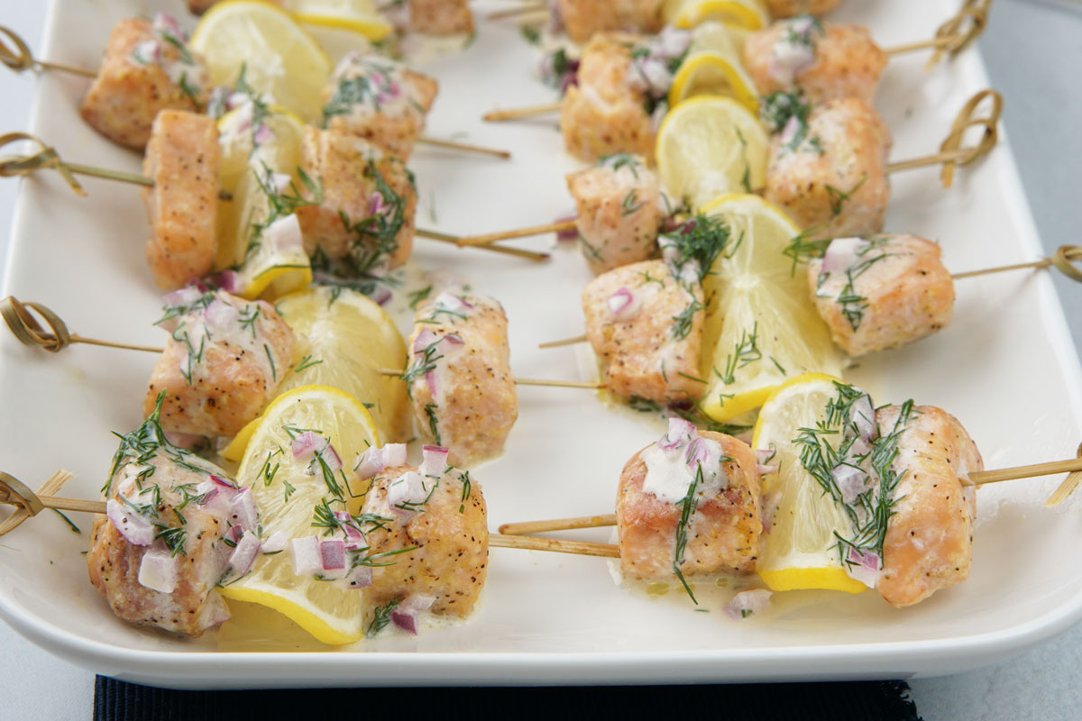 Salmon skewers