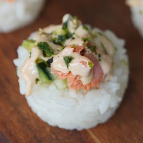 salmon sushi cups