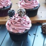 Blackberry skull cupcakes