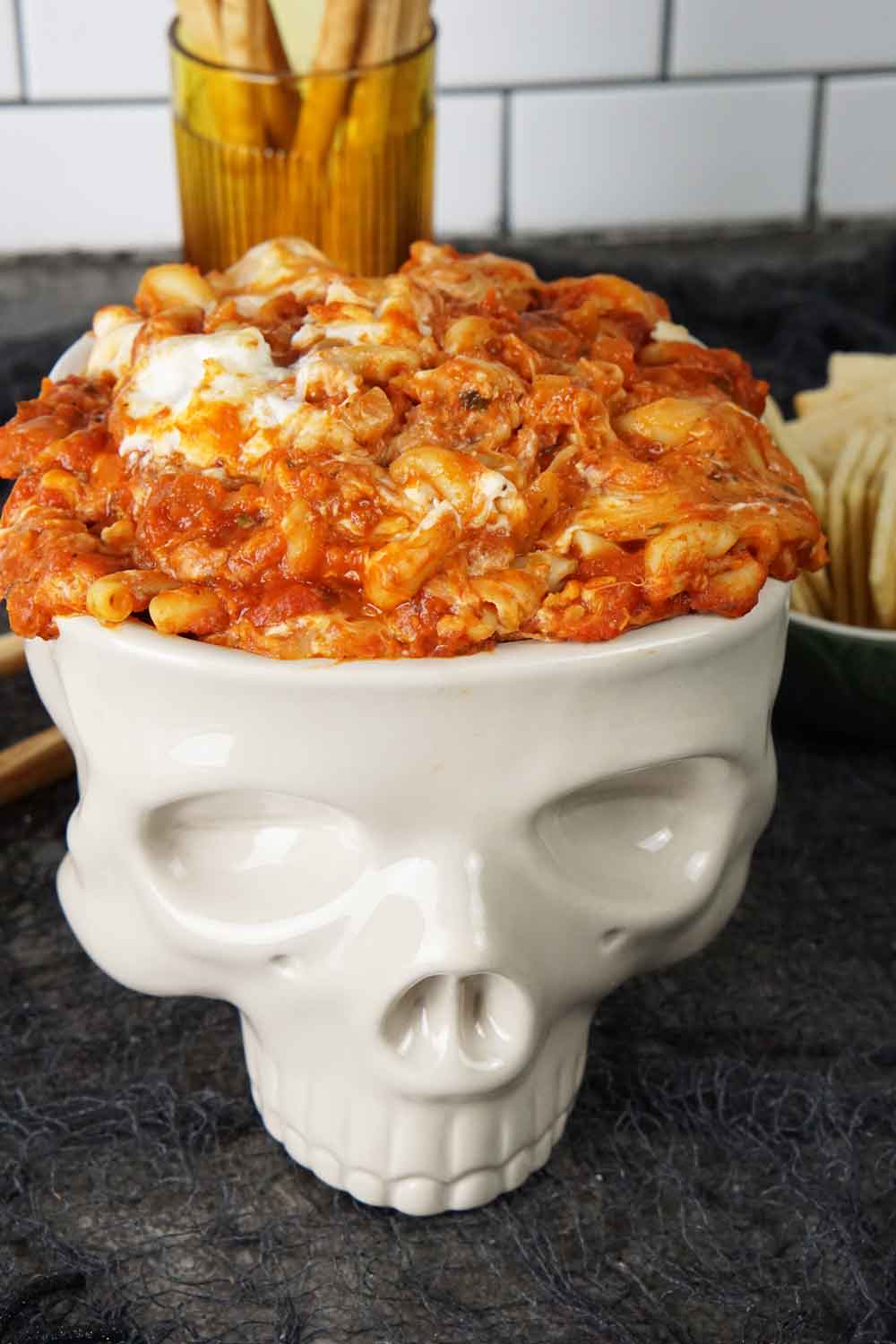 skull lasagna dip