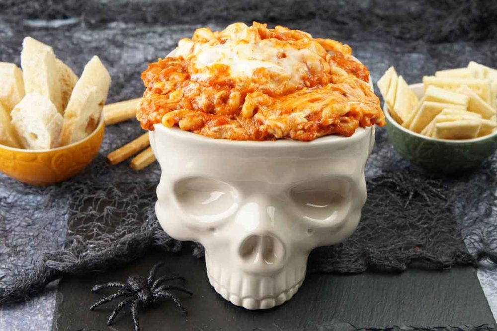 skull lasagna dip