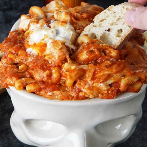 skull lasagna dip