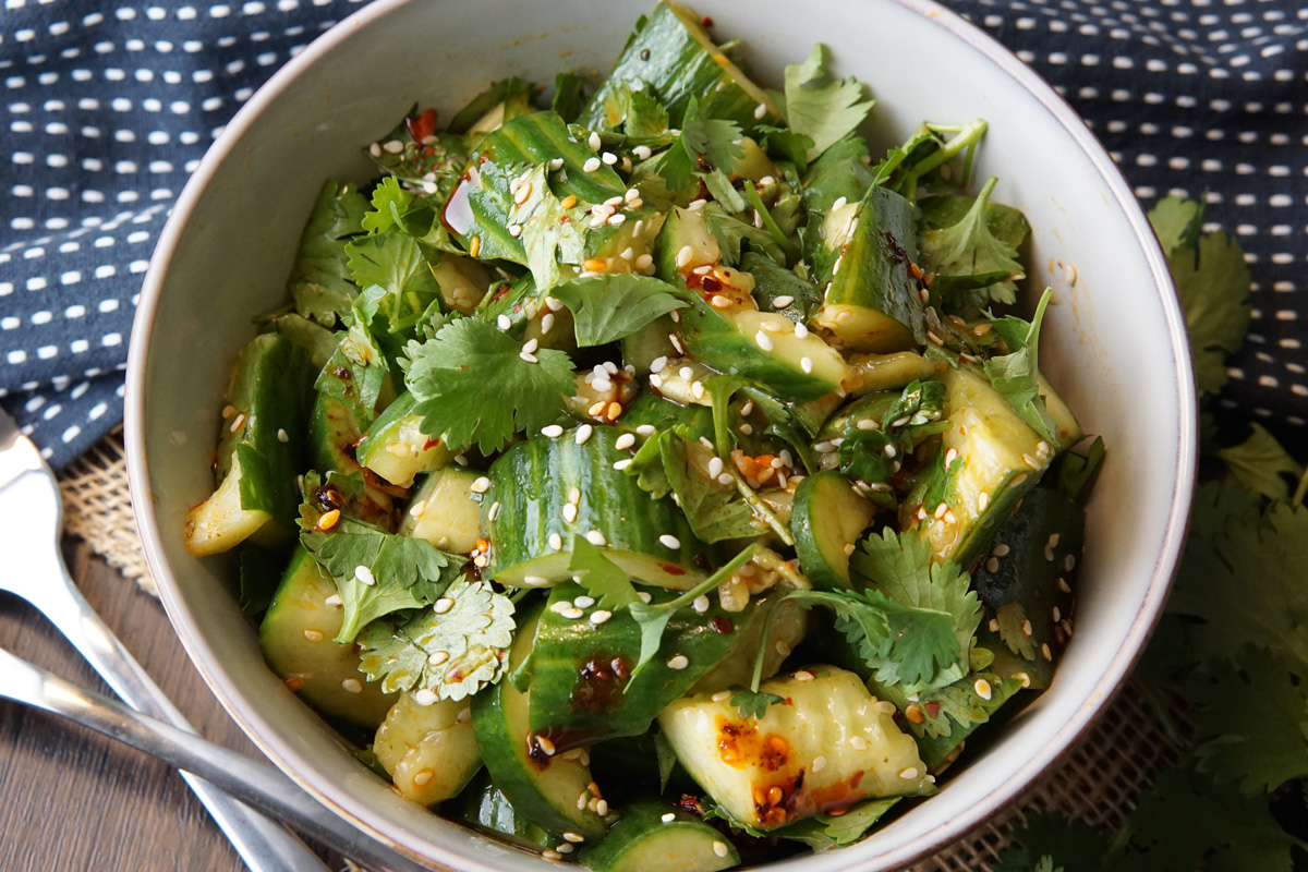 smashed cucumber salad