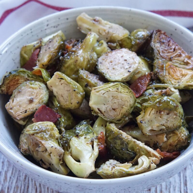 Smoked brussels sprouts in a bowl