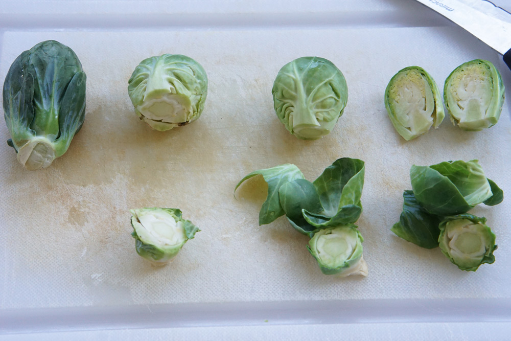 The way to cut brussels sprouts