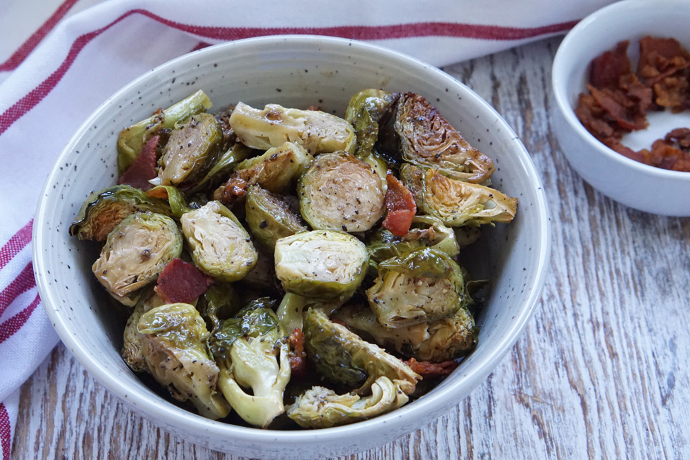 Smoked brussels sprouts in a bowl