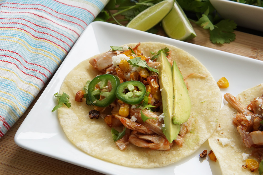 Smoked chicken tacos