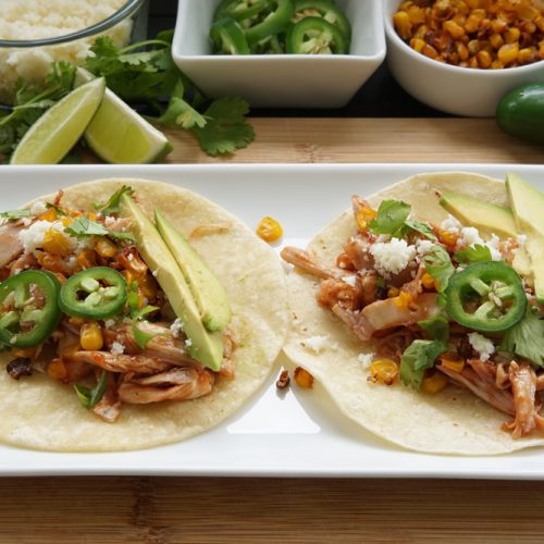 Smoked chicken tacos