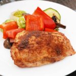 Smoked chicken thigh with veggies