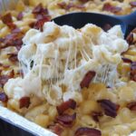 A scoop of smoked mac and cheese