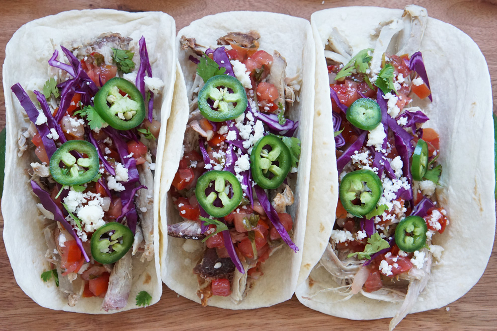 Smoked pulled pork tacos
