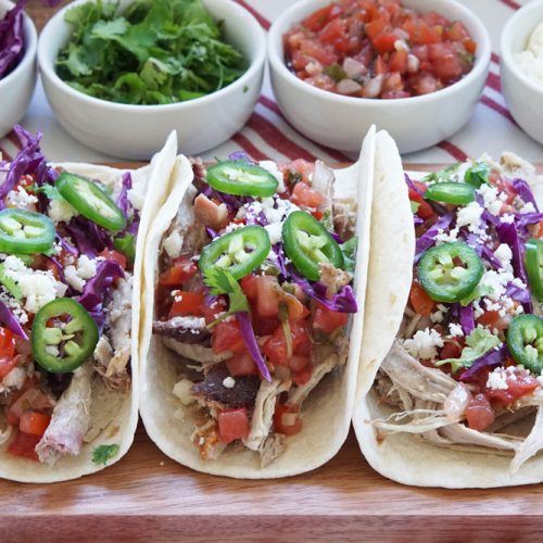 Smoked pulled pork tacos