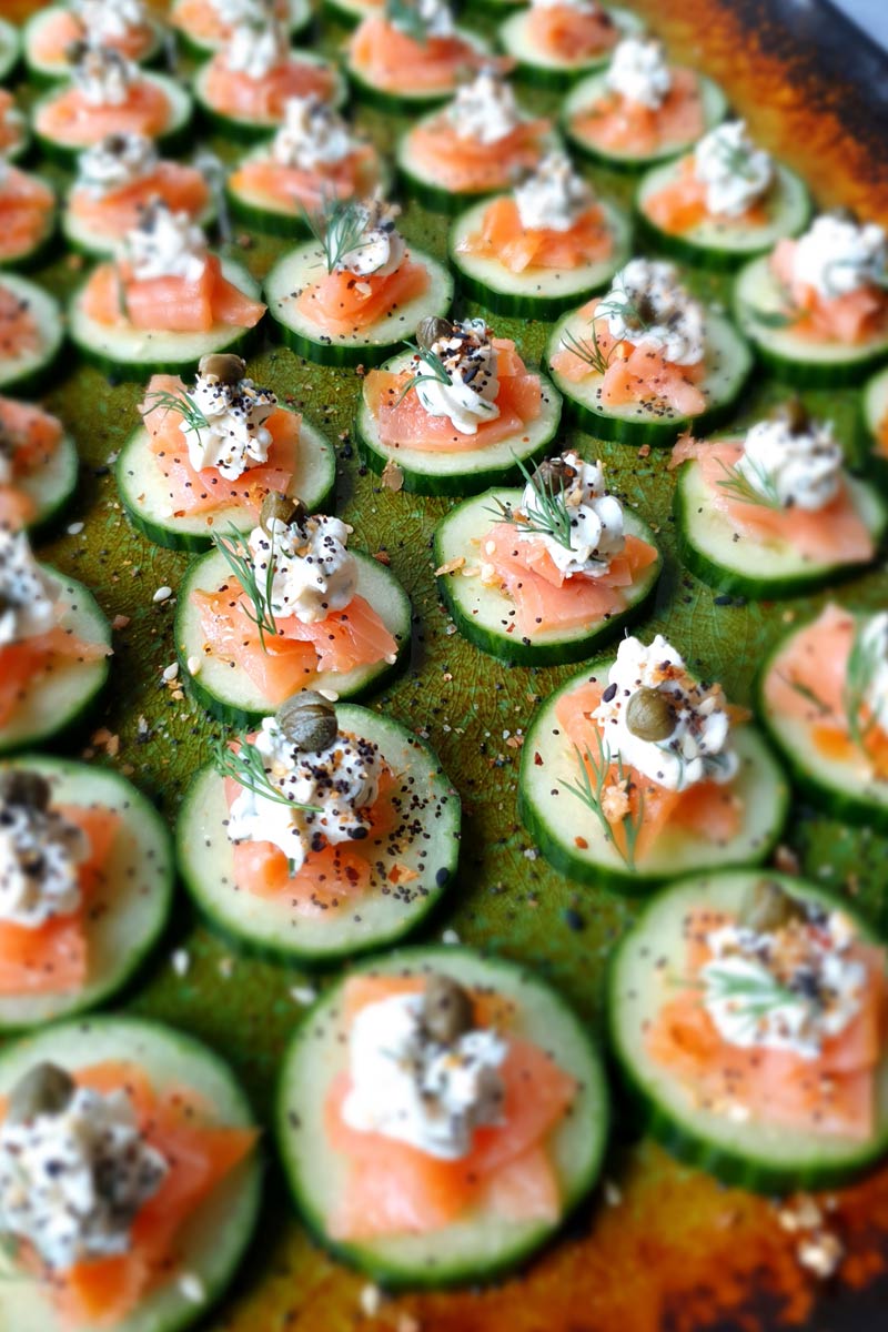 smoked salmon cucumber bites