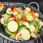 Smoked vegetables in the smoker