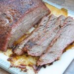 Sliced carne asada rubbed flank steak