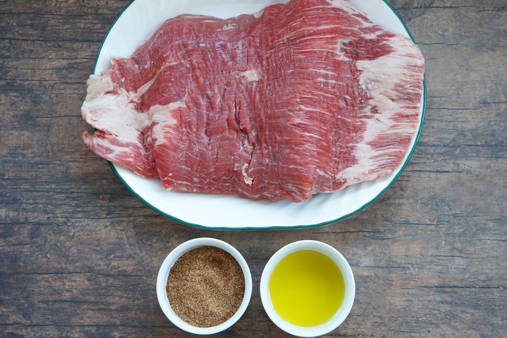 Ingredients for smoked carne asada