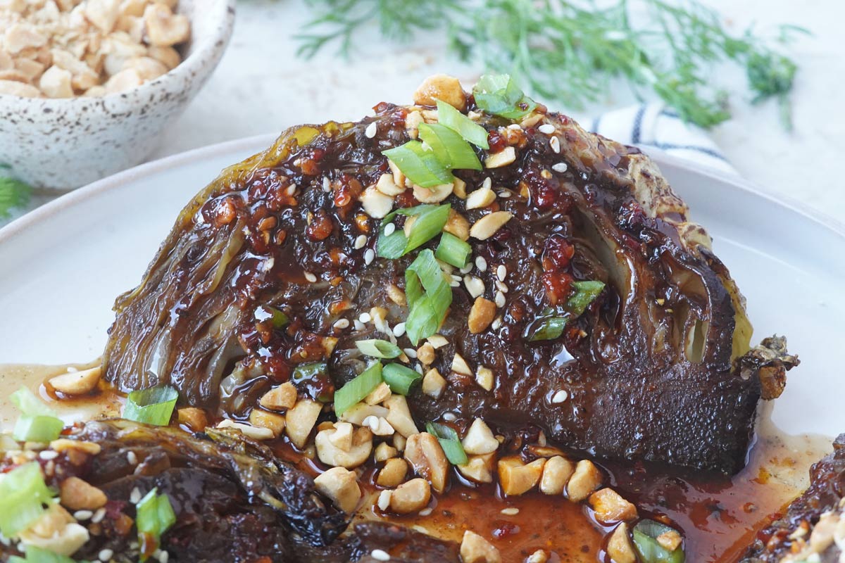 spicy asian cabbage wedges