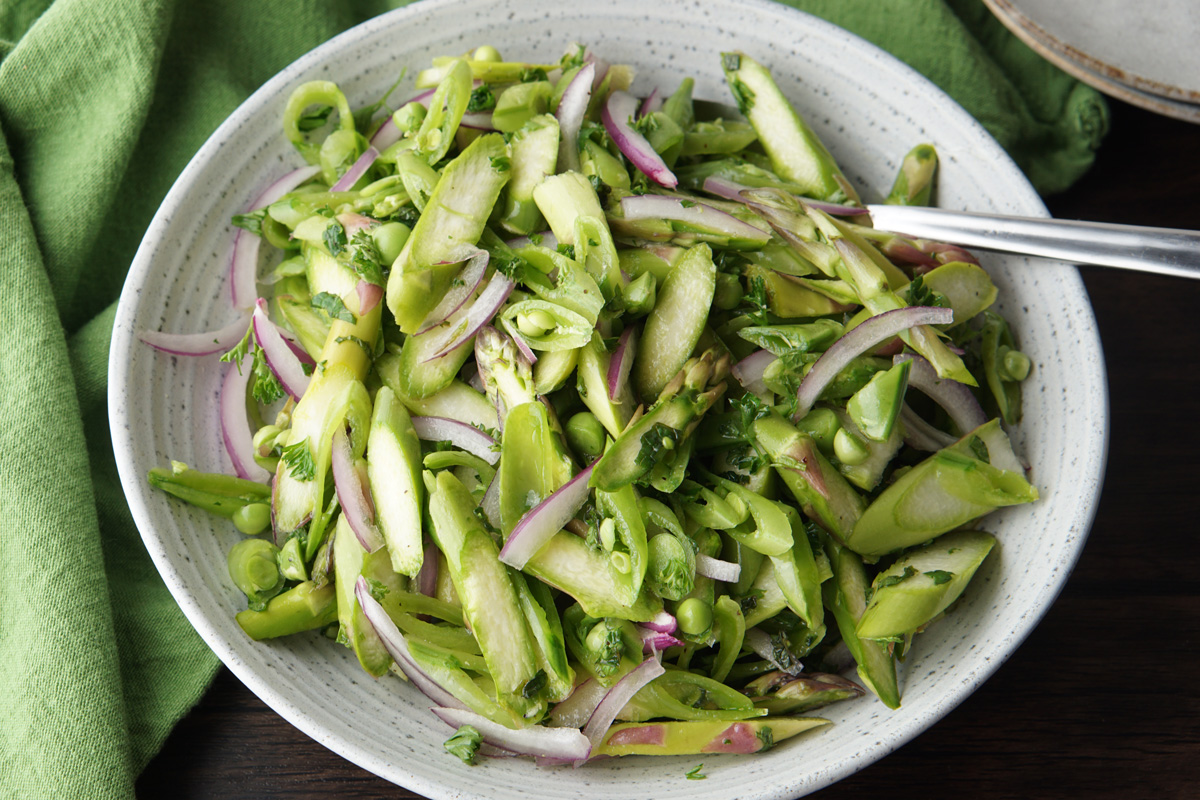asparagus and pea slaw