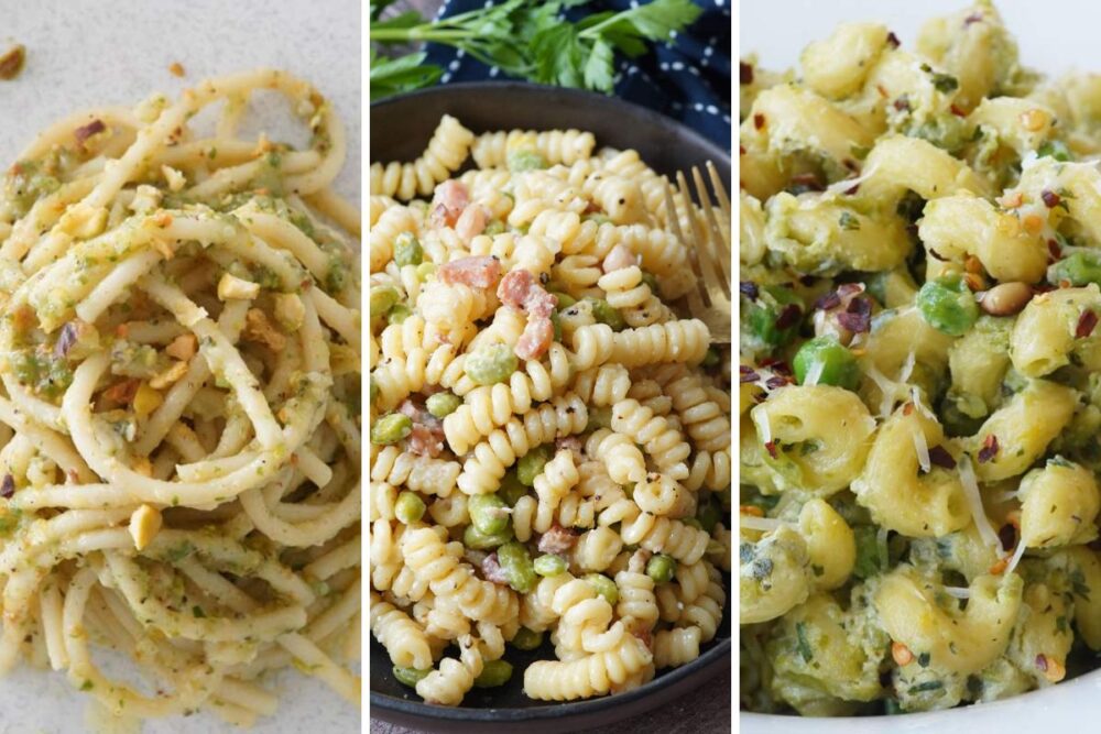 pistachio pesto, lemon ricotta pasta and creamy pancetta pasta.