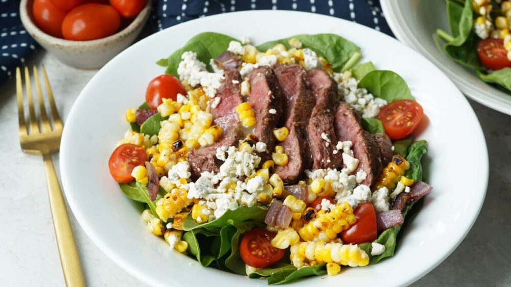 Corn and steak salad
