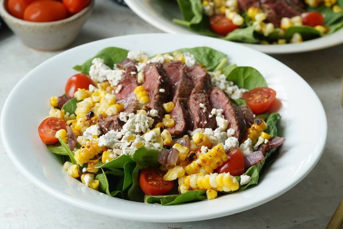 Corn and steak salad