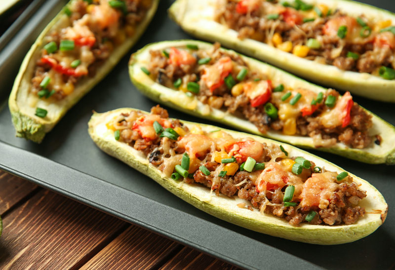Stuffed zucchini boats
