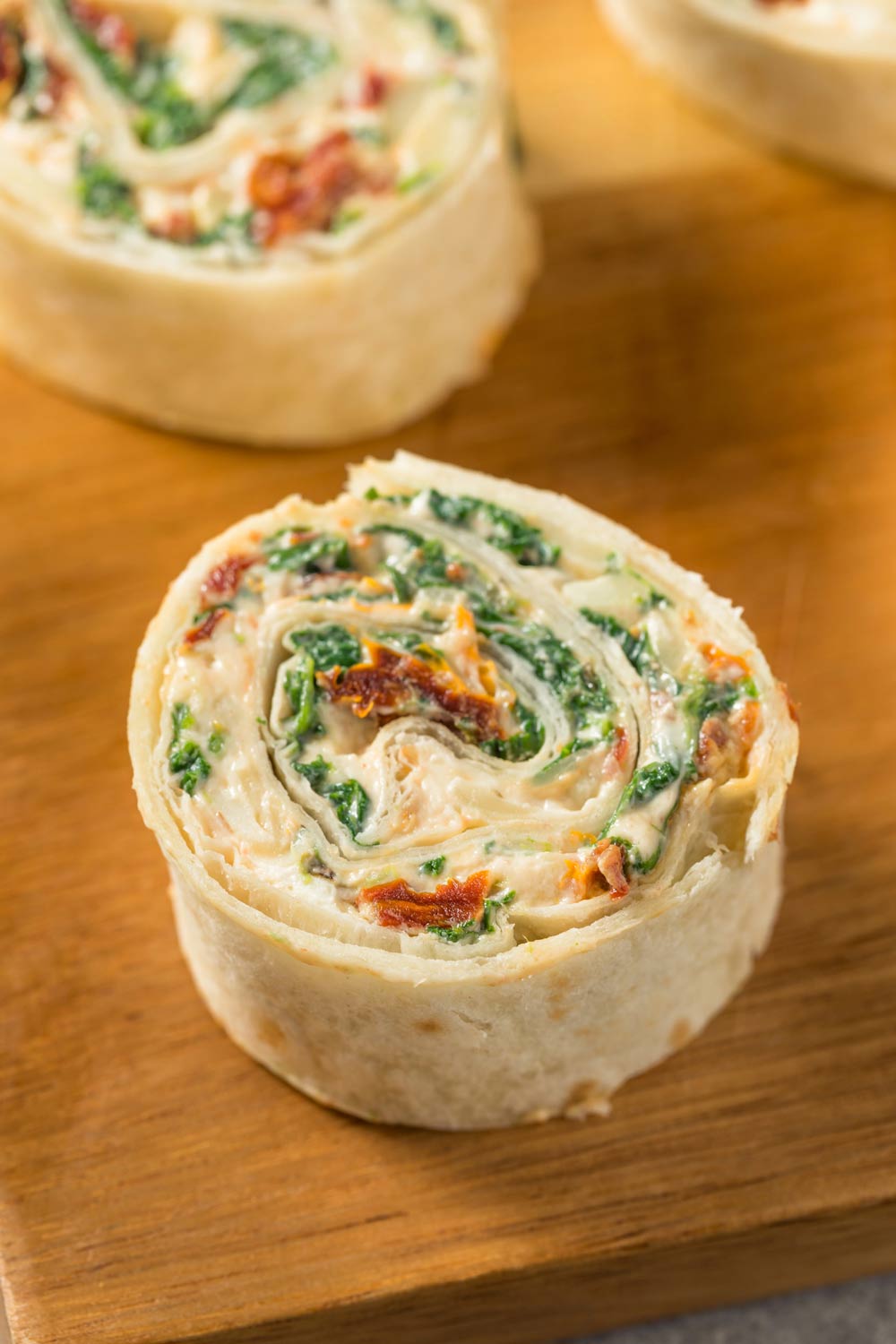 Spinach & Sun Dried Tomato Pinwheels