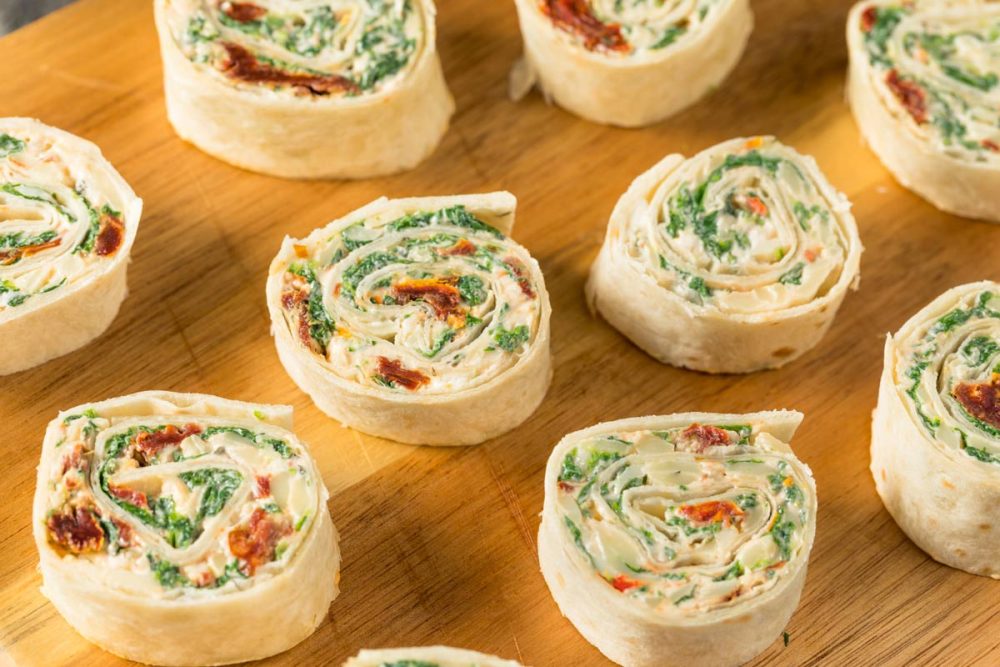 Spinach & Sun Dried Tomato Pinwheels